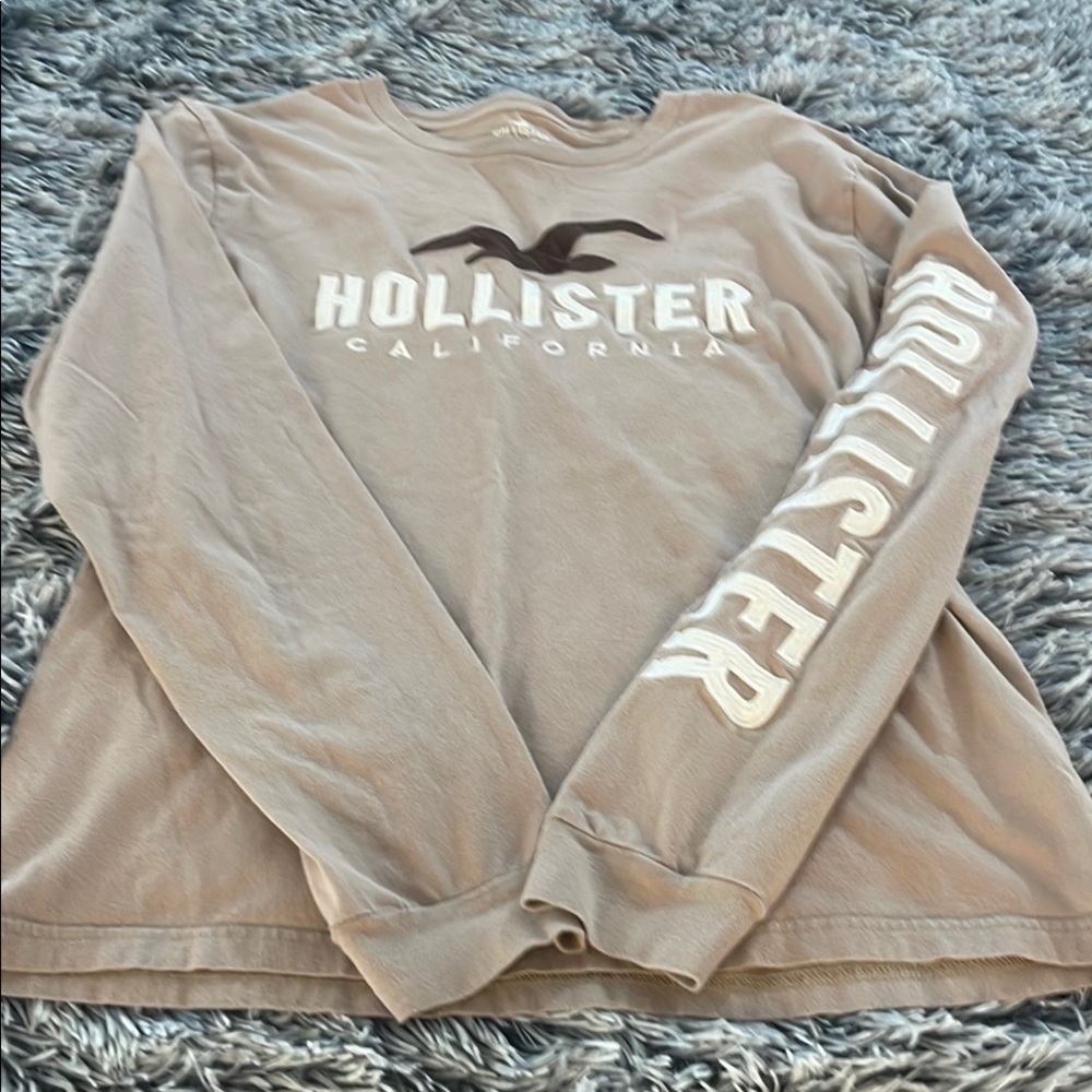 Hollister Beige Long Sleeve Shirt